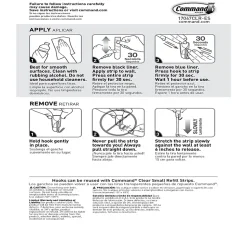 Command 3 Clear Small Wire Toggle Hooks and 4 Command Strips, Holds up to 0.5 lb, 17067CLR