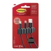 Command™ 5-Cord Clip Organizer, 2 Black Clips, 4 Medium Strips, Great for Damage-Free Desk Organization with Electronics
