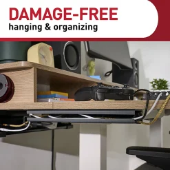 Command™ Cord Organizer Channel, 1 Black Channel, 8 Large Strips, 10" Cord Storage Space, Great for Damage-Free Desk Organization with Electronics