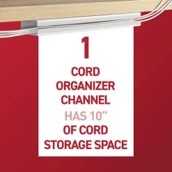 Command™ Cord Organizer Channel, 1 White Channel, 8 Large Strips, 10