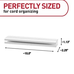 Command™ Cord Organizer Channel, 1 White Channel, 8 Large Strips, 10