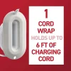 Command™ Cord Wrap, 1 White Cord Organizer, 2 Medium Strips, Holds 6 ft of Cord Storage, Great for Damage-Free Desk Organization with Electronics