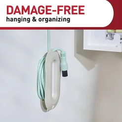 Command™ Cord Wrap, 1 White Cord Organizer, 2 Medium Strips, Holds 6 ft of Cord Storage, Great for Damage-Free Desk Organization with Electronics