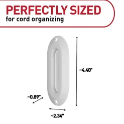 Command™ Cord Wrap, 1 White Cord Organizer, 2 Medium Strips, Holds 6 ft of Cord Storage, Great for Damage-Free Desk Organization with Electronics