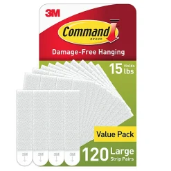 Command Damage-Free Picture Hanging Strips, Large, 5-5/8" x 5-3/16" , Pack Of 120 Strips, 17206S120NA