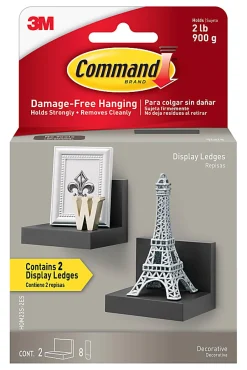 Command™ Display Ledge, 3"H x 4"W x 3 1/2"D, Slate