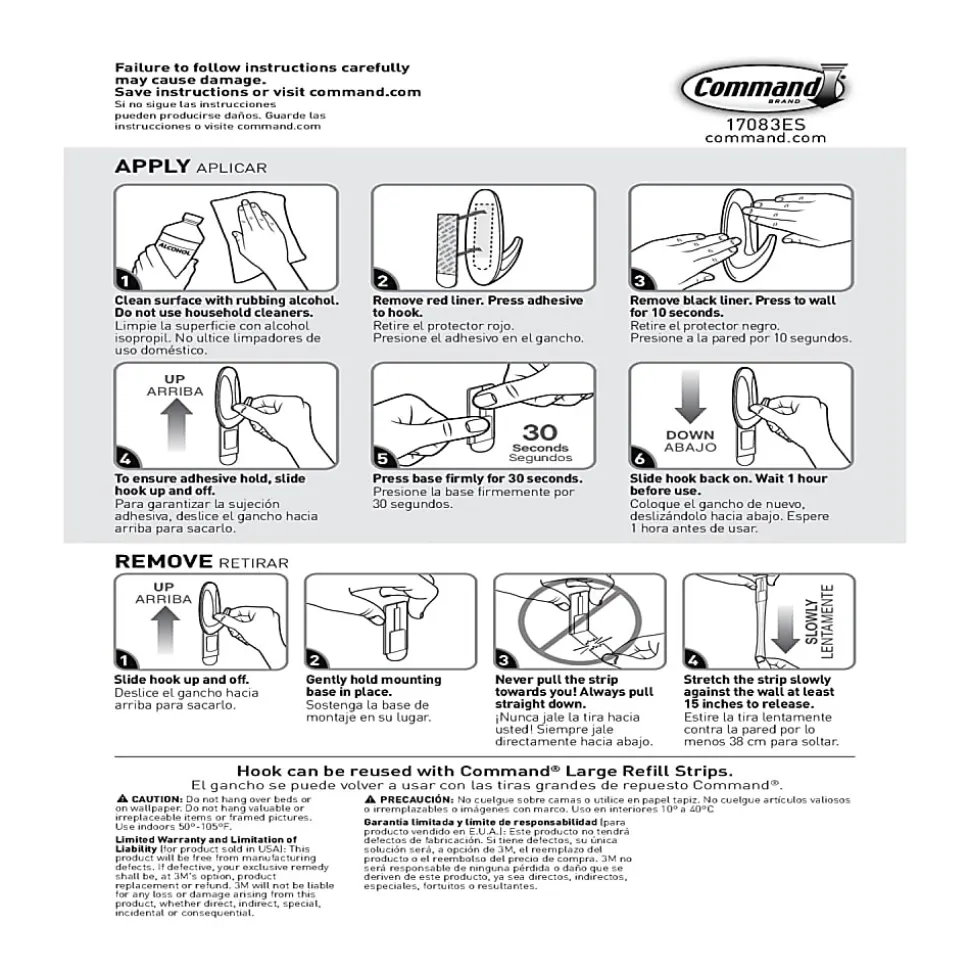 Command General Purpose Removable Plastic Hook, Large
