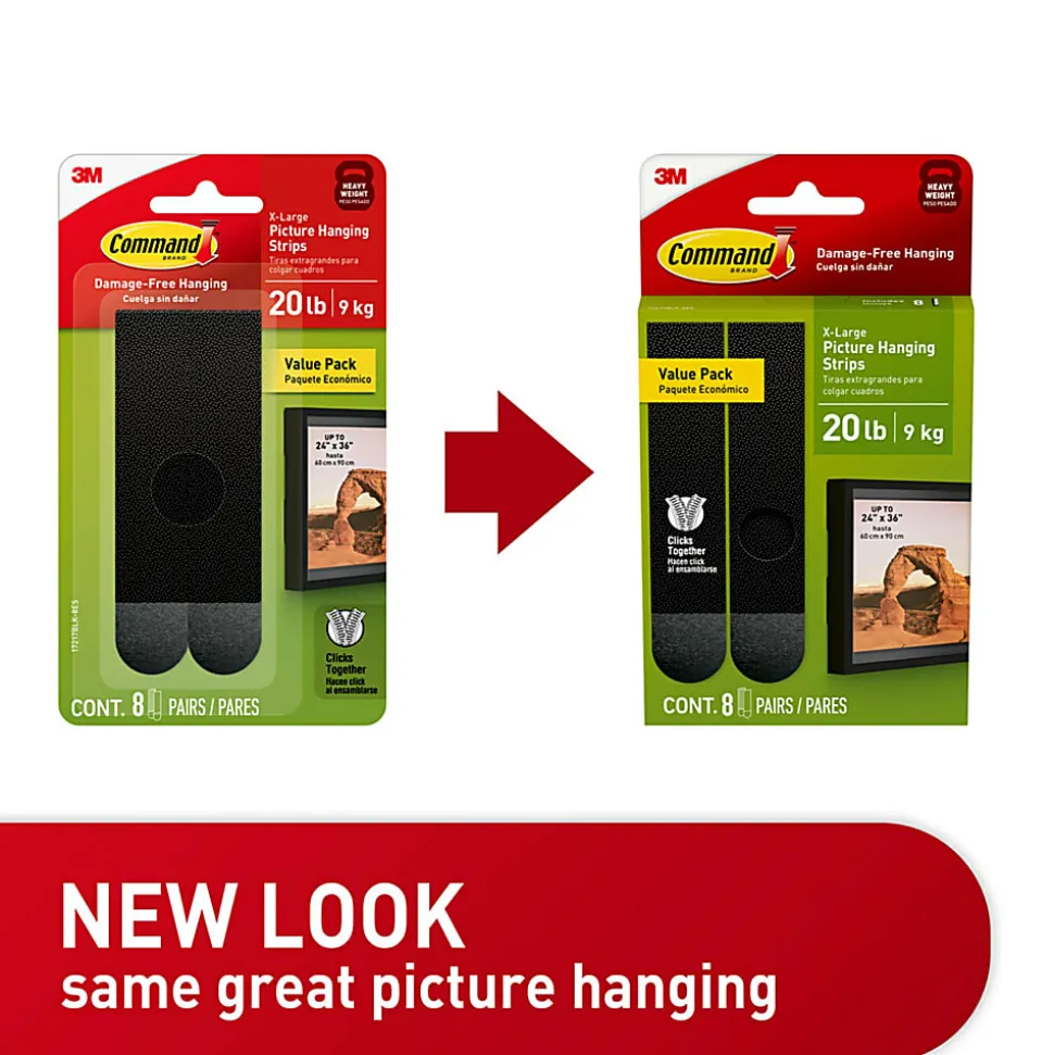 Command Hanging Strip, 17217BLK8ES
