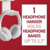 Command™ Headphone Hanger, 1 White Hook, 4 Large Strips, Great for Damage-Free Desk Organization with Headphones