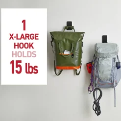 Command™ Jumbo Hook, 2 XL Hooks, 8 Adhesive Strips, Damage Free Hanging, No Tools Wall Hanging Strips For Living Spaces