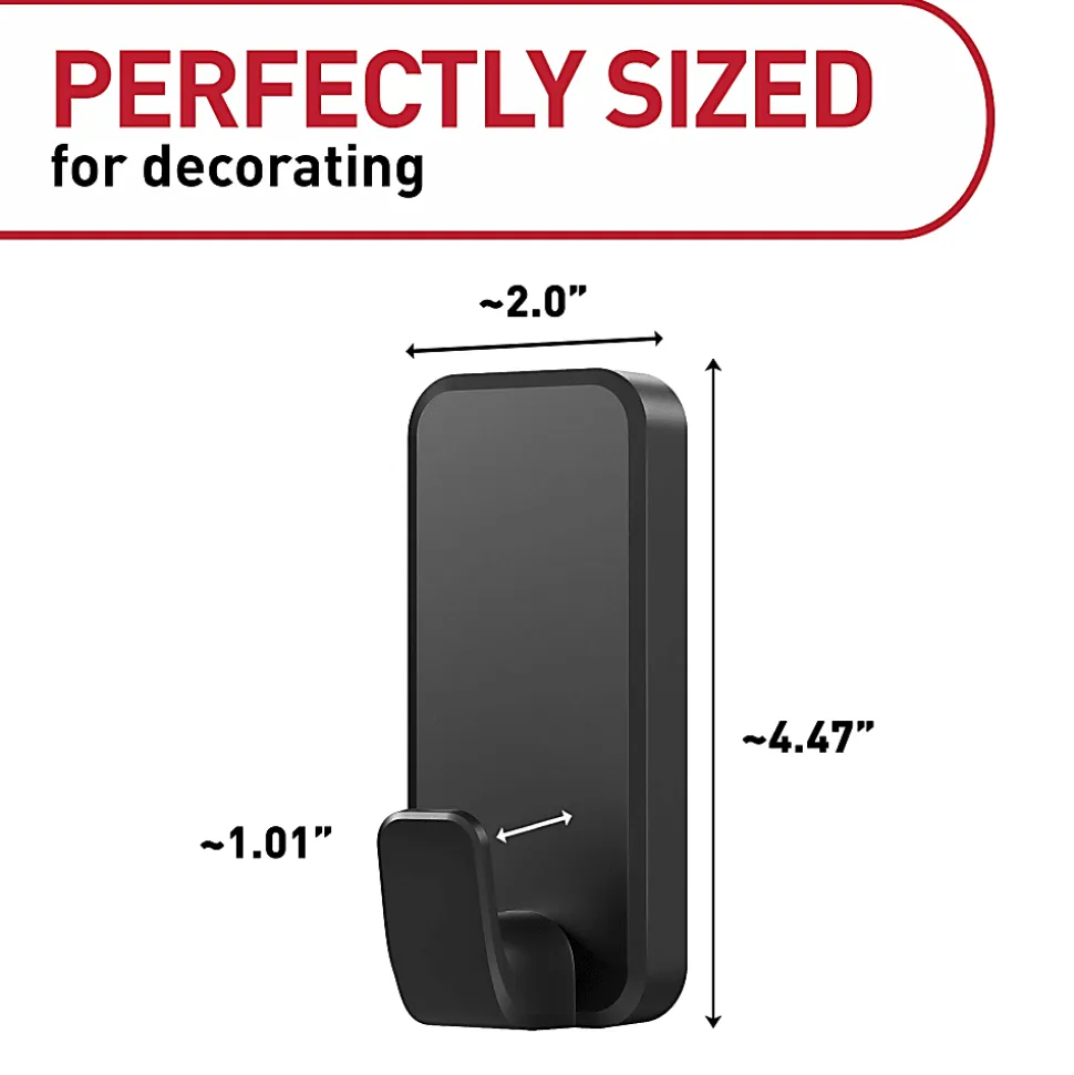 Command™ Jumbo Hook, 2 XL Hooks, 4 Adhesive Strips, Damage Free Hanging, No Tools Wall Hanging Strips For Living Spaces