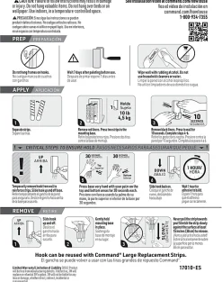 Command™ Jumbo Hook, 2 XL Hooks, 4 Adhesive Strips, Damage Free Hanging, No Tools Wall Hanging Strips For Living Spaces