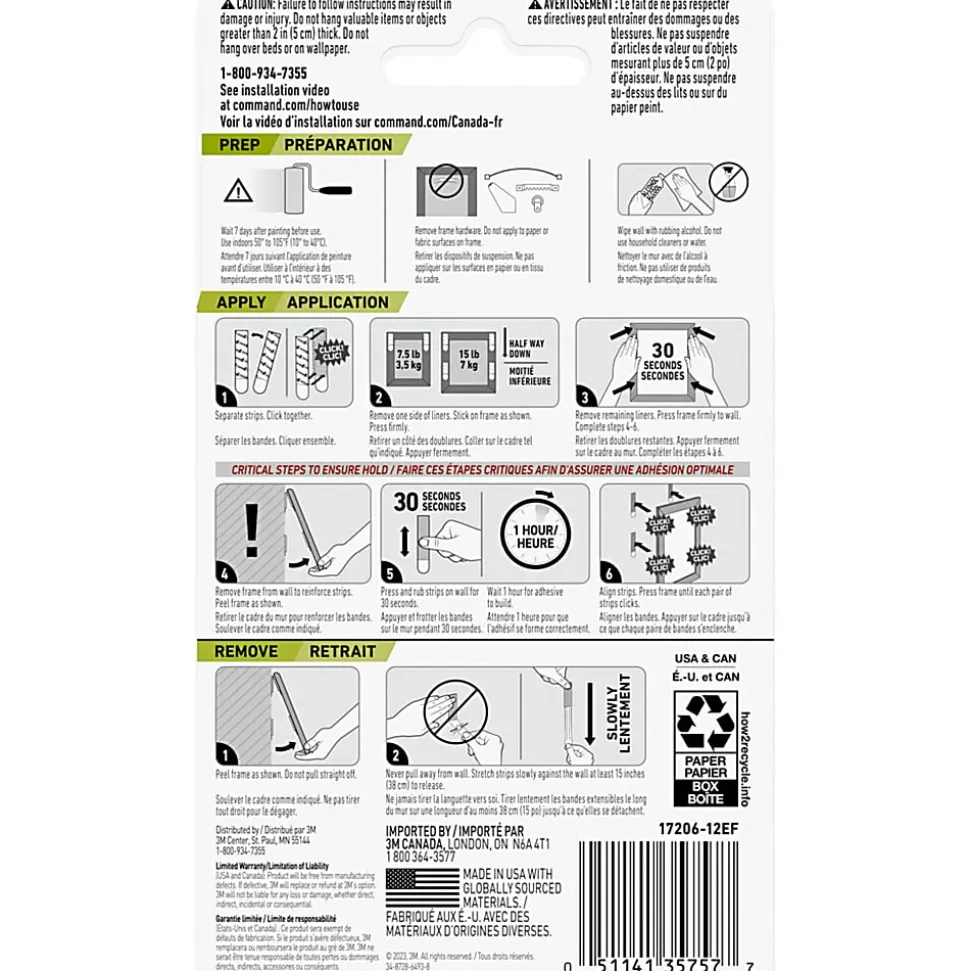 Command™ Large Black Picture Hanging Strips, 17206BLK