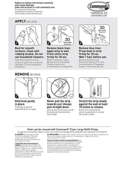 Command Large Clear Hook with Clear Strips Value Pack, 3 Hooks/Pack, 6 Strips/Pack