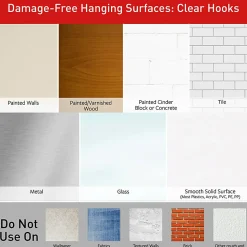 Command Large Clear Hook with Clear Strips Value Pack, 3 Hooks/Pack, 6 Strips/Pack