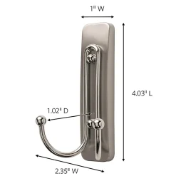 Command Large Double Wall Hooks, 1 Command Hooks, 1 Command Strip, Damage Free Hanging of Dorm Room Decorations