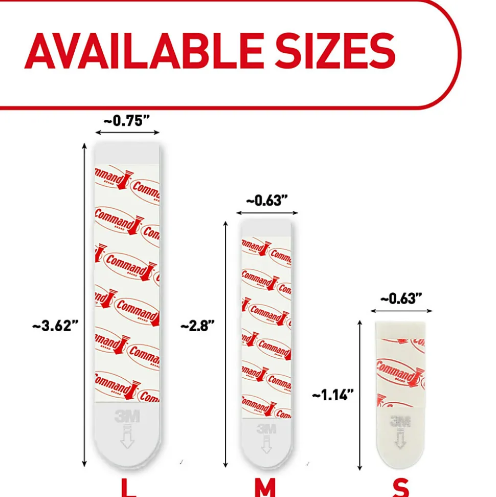 Command Large Strip Refill, 8 White Adhesive Strips, Damage Free Hanging Picture Hangers, No Tools Wall Hanging Strips For Living Spaces