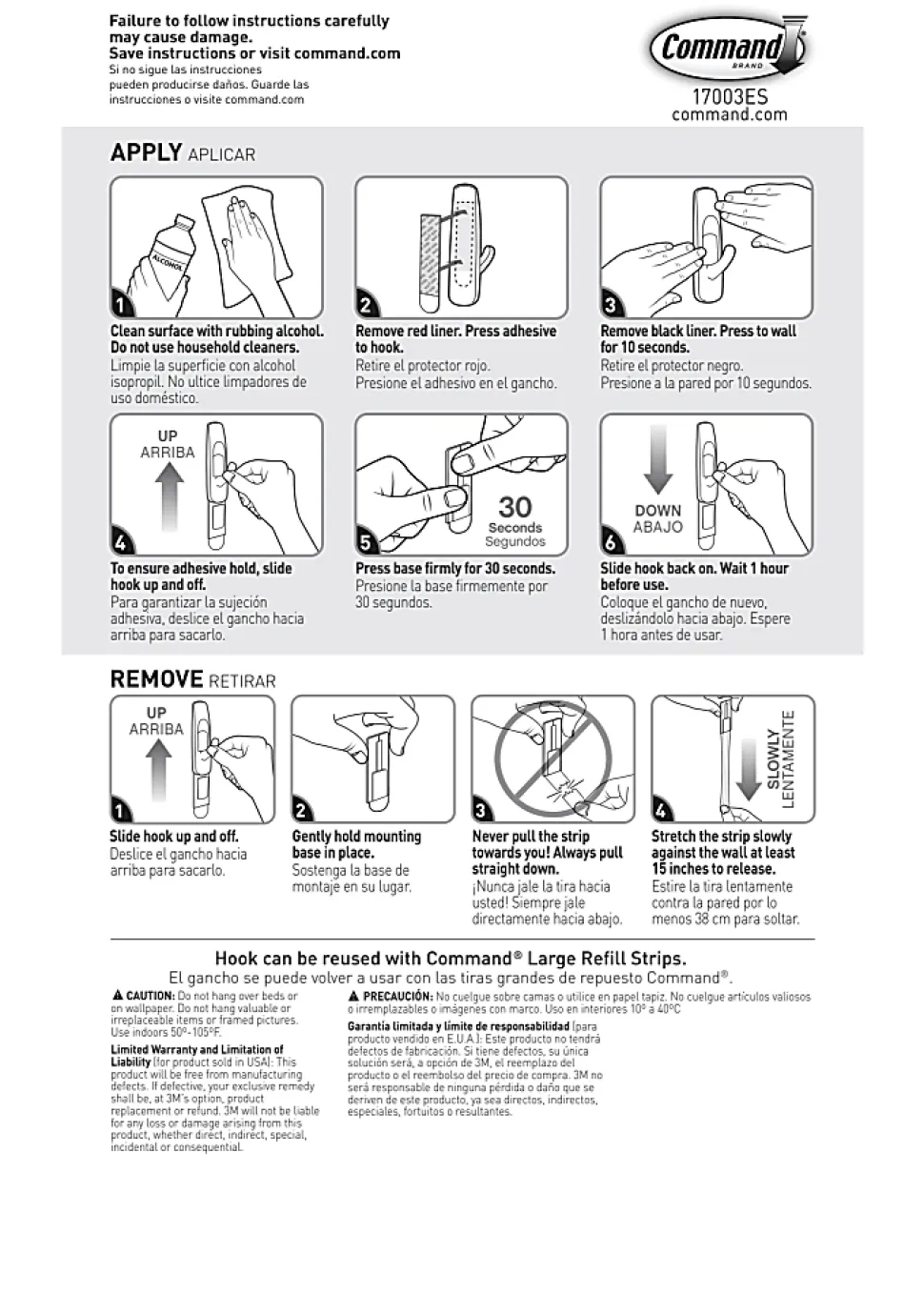 Command® Large Utility Hooks, 14 Hooks, 16 White Adhesive Strips, Damage Free Hanging Picture Hangers, No Tools Wall Hanging Strips For Living Spaces
