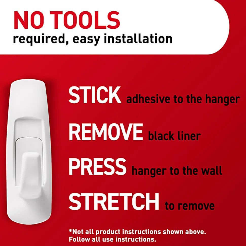 Command® Large Utility Hooks, 3 Hooks, 6 White Adhesive Strips, Damage Free Hanging Picture Hangers, No Tools Wall Hanging Strips For Living Spaces