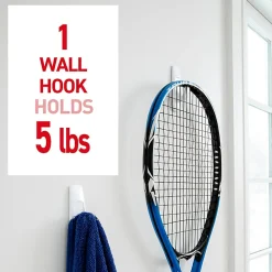 Command Large Utility Hook Value Pack, 5 lb, White, 6 Hooks/Pack, 12 Strips/Pack