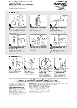 Command Large Utility Hook Value Pack, 5 lb, White, 6 Hooks/Pack, 12 Strips/Pack