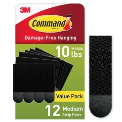 Command Medium Black Picture Hanging Strips, 17204BLK12ES