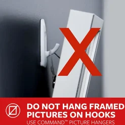Command® Medium Hooks, 6 Hooks, 12 Adhesive Strips, Damage Free Hanging Picture Hangers, No Tools Wall Hanging Strips