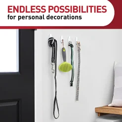 Command Medium Hooks, 2 Hooks, 4 White Adhesive Strips, Damage Free Hanging Picture Hangers, No Tools Wall Hanging Strips For Living Spaces