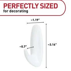 Command Medium Hooks, 2 Hooks, 4 White Adhesive Strips, Damage Free Hanging Picture Hangers, No Tools Wall Hanging Strips For Living Spaces