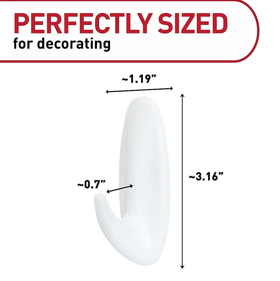 Command Medium Hooks, 2 Hooks, 4 White Adhesive Strips, Damage Free Hanging Picture Hangers, No Tools Wall Hanging Strips For Living Spaces