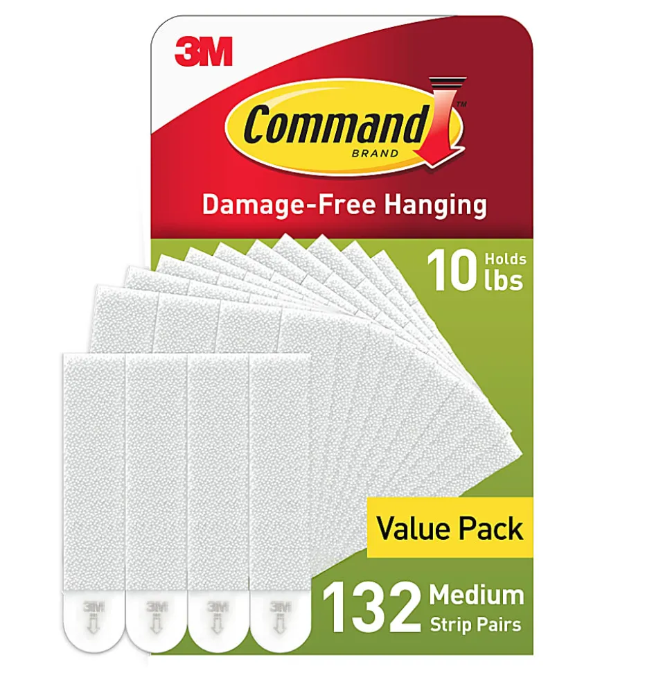 Command Medium (10lb) Picture Hanging Strips, White, 132 Pairs (234 strips), 17201S132A
