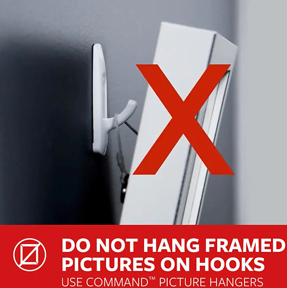 Command® Medium Utility Hooks, 20 Hooks, 24 White Adhesive Strips, Damage Free Hanging Picture Hangers, No Tools Wall Hanging Strips For Living Spaces