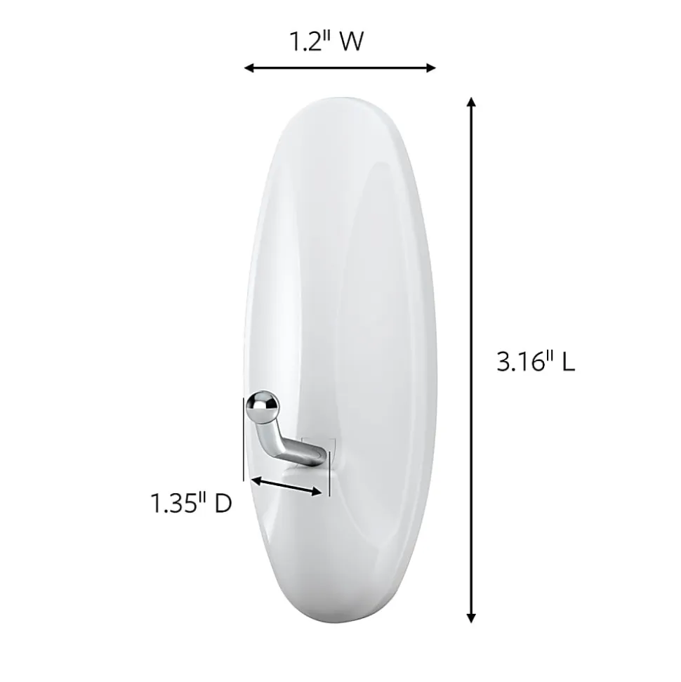 Command™ Medium Wire Hooks, Damage-Free, White, Pack of 2 Hooks, 2 Pairs of Strips