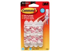 Command Mini Wall Hooks, 6 Hooks, 8 White Adhesive Strips, Damage Free Hanging Picture Hangers, No Tools Wall Hanging Strips For Living Spaces