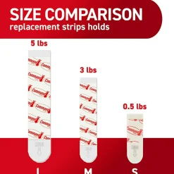 Command™ Mounting Strips, Damage-Free, Pack of 8 Small, 4  Medium and 4 Large Strips
