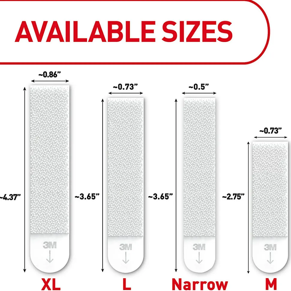 Command Narrow (10lb) Picture Hanging Strips, White, 12 Pairs (24 strips), 1720712ES