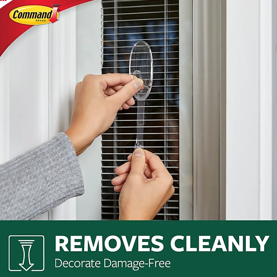 Command Outdoor Clear Window Hooks, 2 Medium Hooks, 4 Adhesive Strips, Damage Free Hanging Hooks, Great for Outdoor Use
