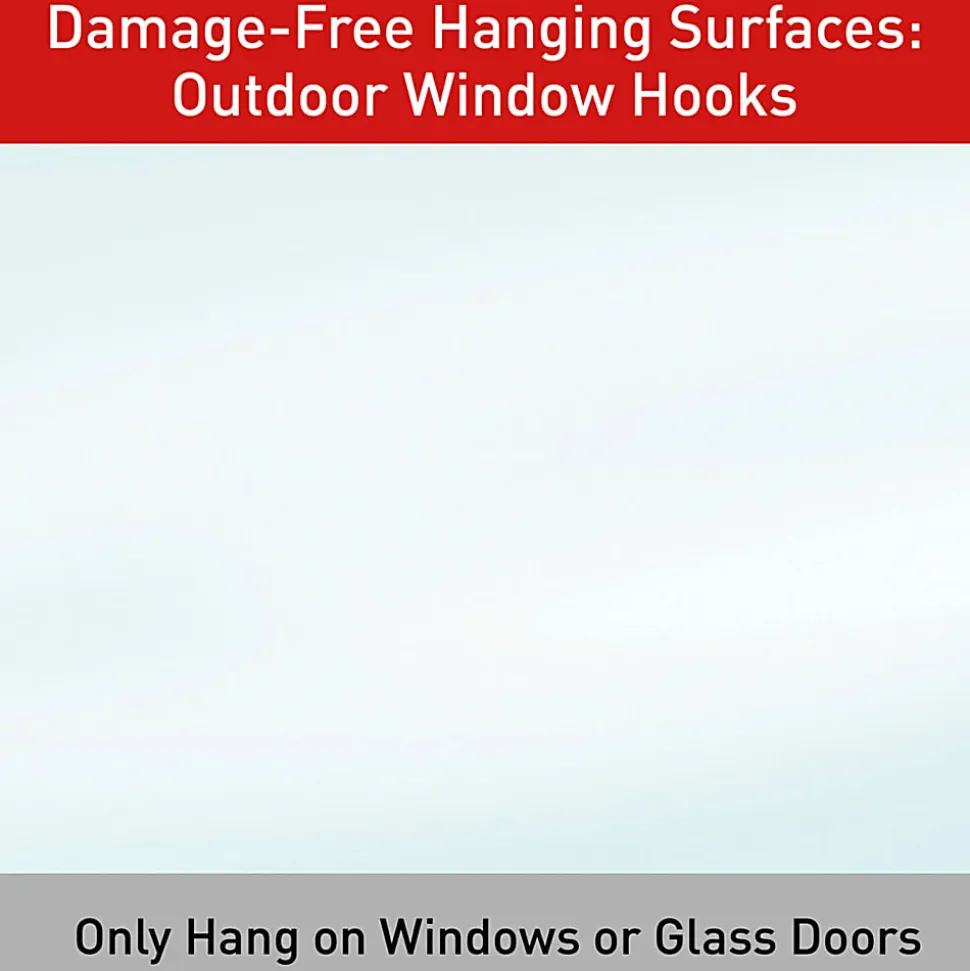 Command Outdoor Clear Window Hooks, 2 Medium Hooks, 4 Adhesive Strips, Damage Free Hanging Hooks, Great for Outdoor Use