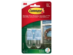 Command Outdoor Clear Window Hooks, 2 Medium Hooks, 4 Adhesive Strips, Damage Free Hanging Hooks, Great for Outdoor Use