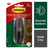 Command Outdoor Metallic Bronze Hook, 1 Medium Hook, 2 Adhesive Strips, Damage Free Hanging Hooks, Great for Outdoor Use