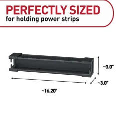 Command™ Power Strip Holder, 1 Black Tray, 8 Strips, 15
