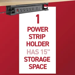 Command™ Power Strip Holder, 1 Black Tray, 8 Strips, 15