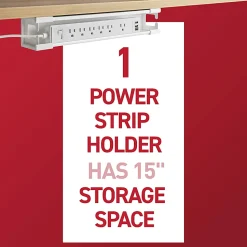Command™ Power Strip Holder, 1 White Tray, 8 Strips, 15