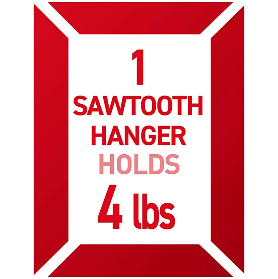 Command Sawtooth Picture Hangers Value Pack, White, 3 hangers, 6 strips, 17042-ES