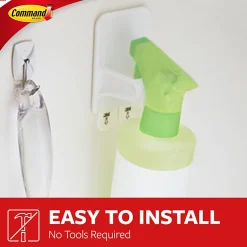Command Spray Bottle Hanger, White, 2.5 lb, 1 Hanger, 2 Large Strips/pack
