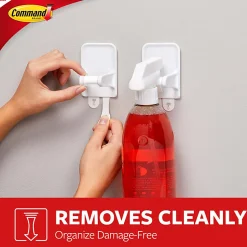 Command Spray Bottle Hanger, White, 2.5 lb, 1 Hanger, 2 Large Strips/pack