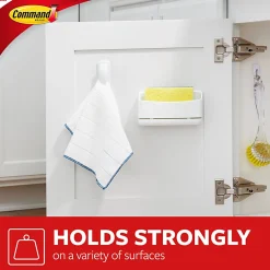Command Spring Clip, 1 Clip, 2 White Adhesive Strips, Damage Free Hanging Picture Hangers, No Tools Wall Hanging Strips For Living Spaces