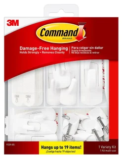 Command Variety Pack, Utility and Wire Hooks, Picture Hanging Strips, 1 Command Kit (54-Pieces), Damage Free Hanging of Dorm Décor