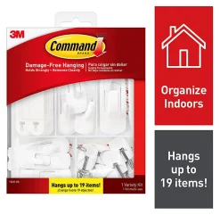 Command Variety Pack, Utility and Wire Hooks, Picture Hanging Strips, 1 Command Kit (54-Pieces), Damage Free Hanging of Dorm Décor