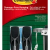 Command Wire Toggle Black Hooks, 2 Medium Hooks and 3 Adhesive Strips, Damage Free Hanging Hooks, Great for Outdoor Use